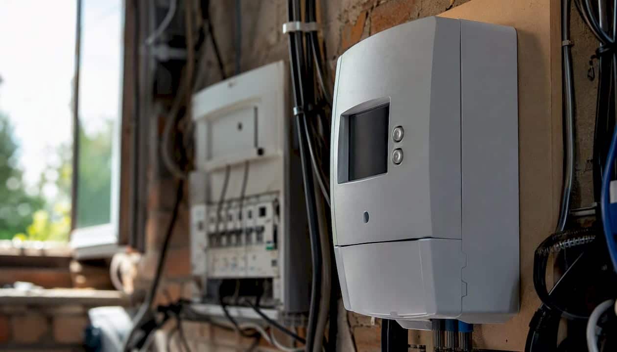 Dettaglio del contatore elettrico installato nella centrale termica