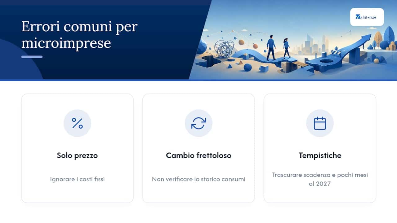 Tre errori da evitare nella scelta del fornitore di energia