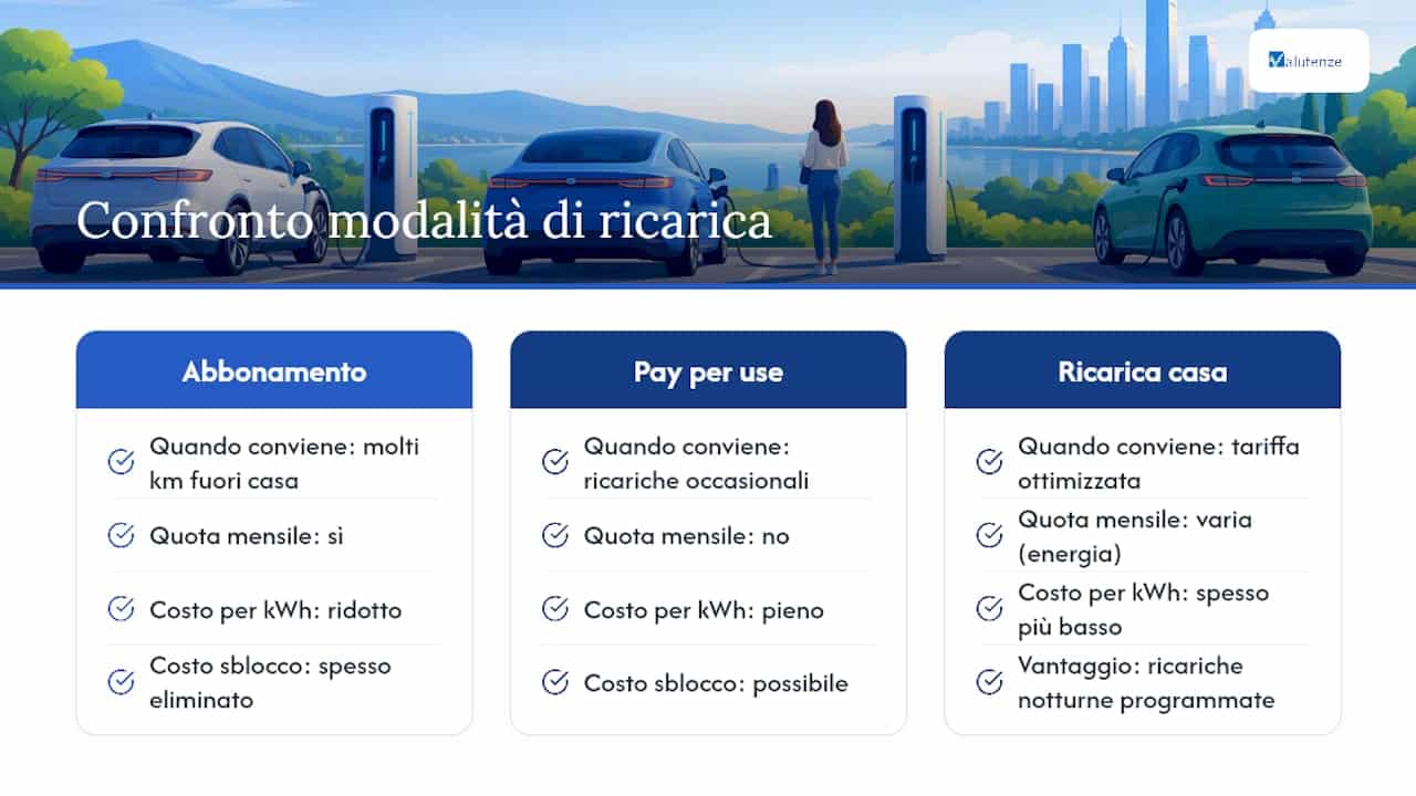 Quanto costa ricaricare e come contenere la spesa — overview diagram