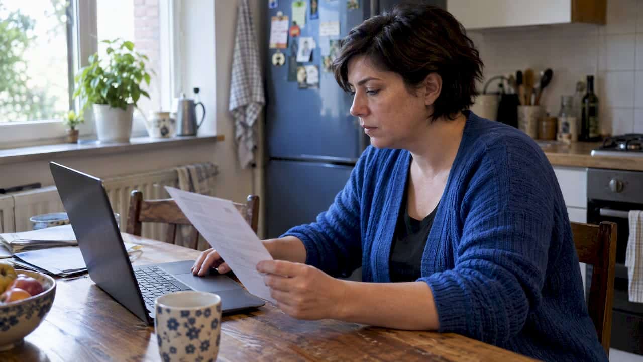 Donna verifica la bolletta e il fornitore sul portale